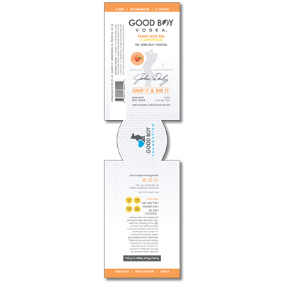 Good Boy Vodka John Daly Peach 12 oz Neoprene Can Koozie
