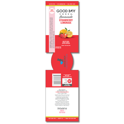 Good Boy Vodka Strawberry Lemonade 12 oz Neoprene Can Koozie