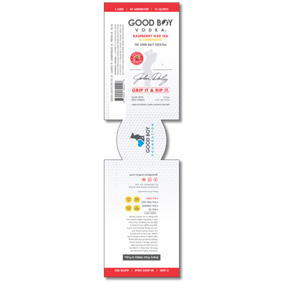 Good Boy Vodka John Daly Raspberry 12 oz Neoprene Can Koozie
