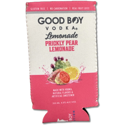 Good Boy Vodka Prickly Pear Lemonade 12 oz Neoprene Can Koozie