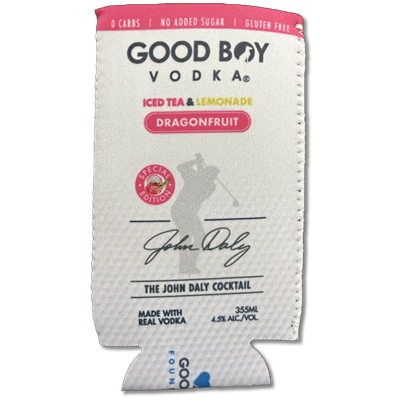 Good Boy Vodka John Daly Dragon Fruit 12 oz Neoprene Can Koozie