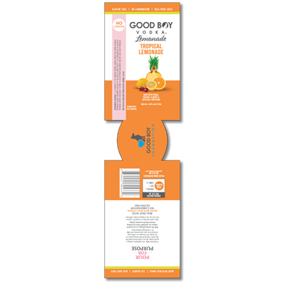 Good Boy Vodka Tropical Lemonade 12 oz Neoprene Can Koozie